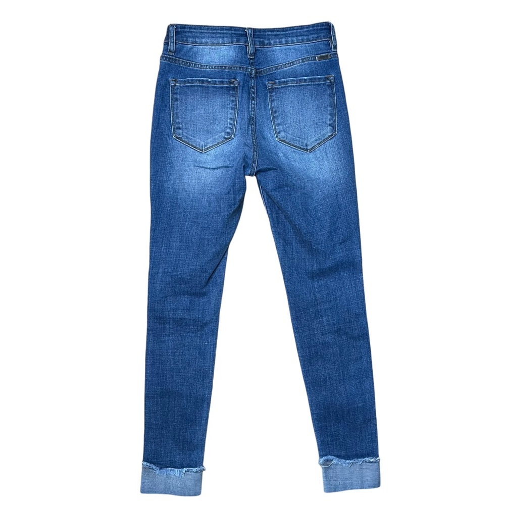KanCan Women’s High Rise Medium Wash Distressed Cuffed Skinny Jeans - Picture 7 of 7